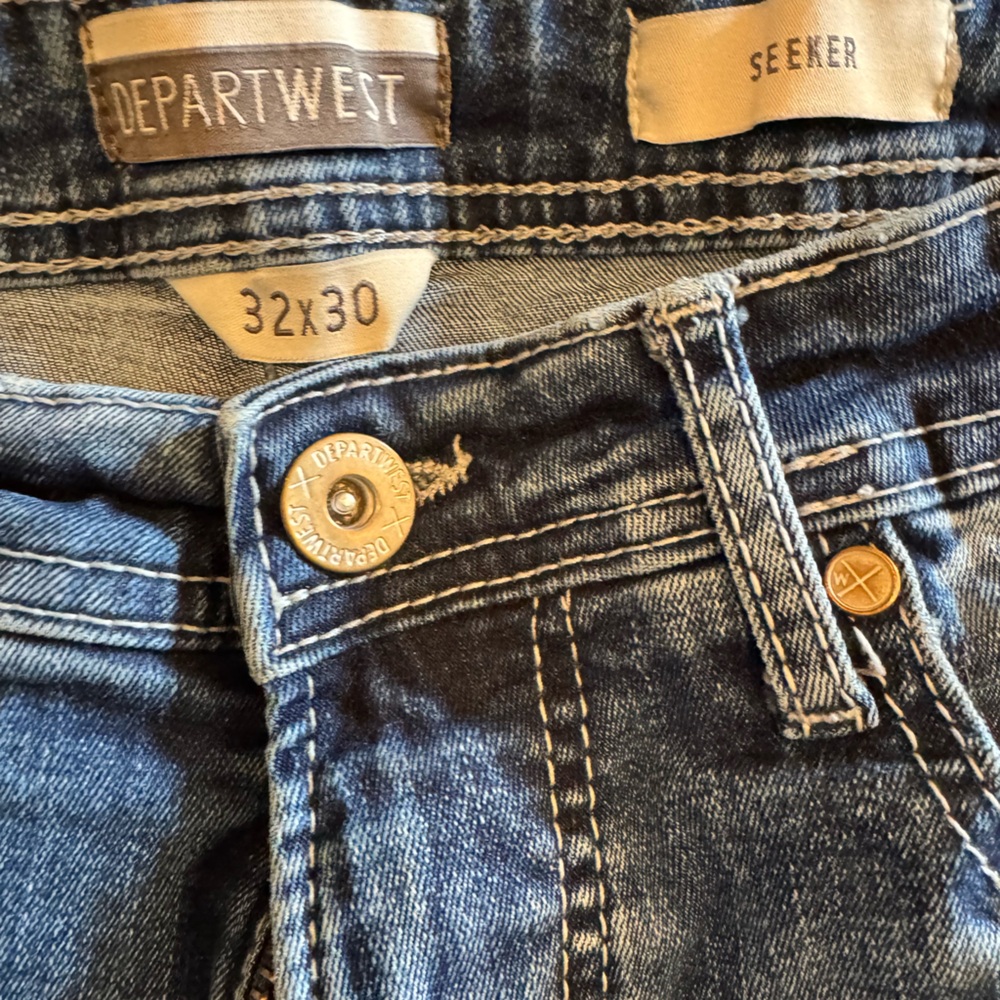 Departwest Men's Dark Blue Straight Jeans